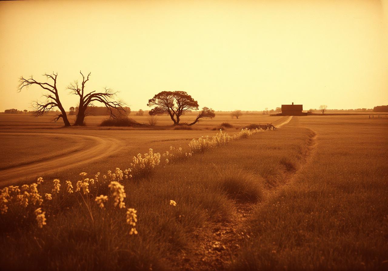 Open prairie and farmland along Red Bird Creek in 1930s southern Dallas